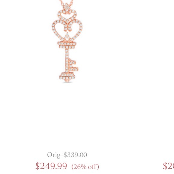 Rose Gold Key Necklace - Picture 2 of 5